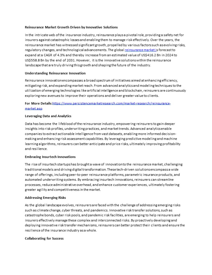 Analyzing Reinsurance Market Demand