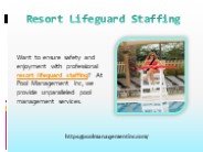 Resort Lifeguard Staffing