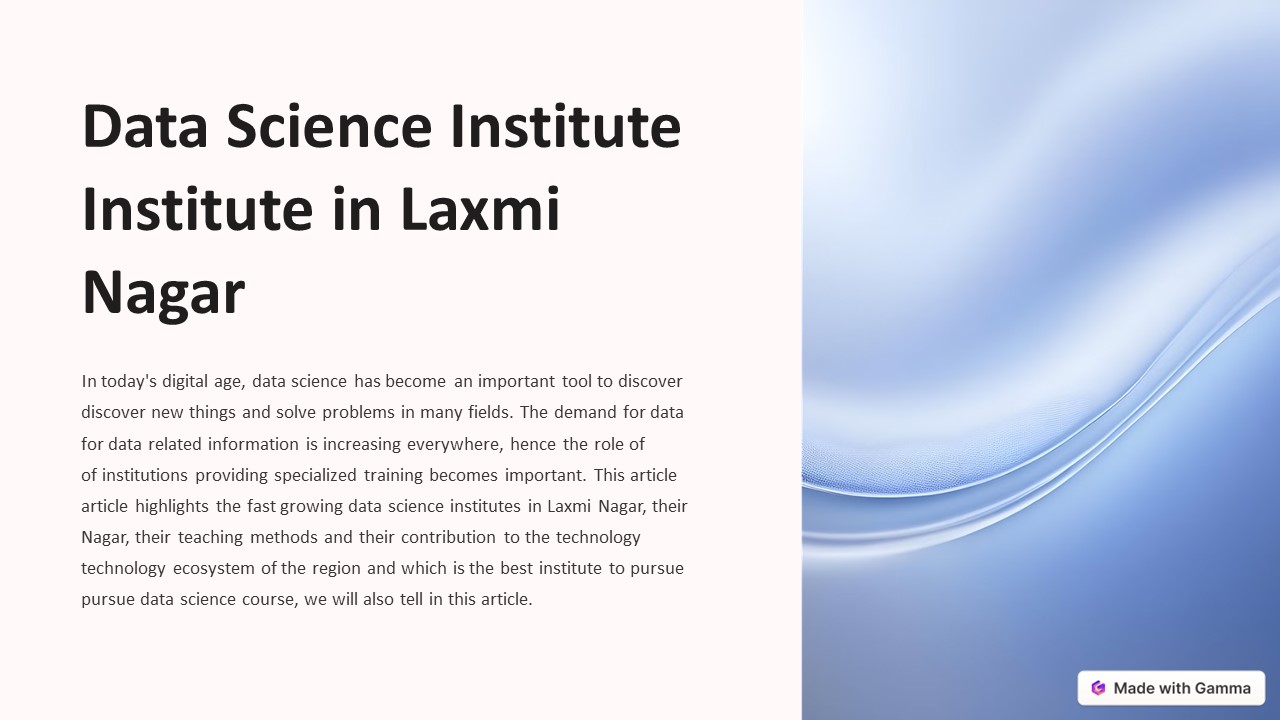 Data Science Institute In Laxmi Nagar