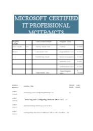 MICROSOFT CERTIFIED IT PROFESSIONAL MCITP/MCTS