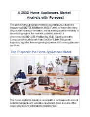Home Appliances Market Analysis