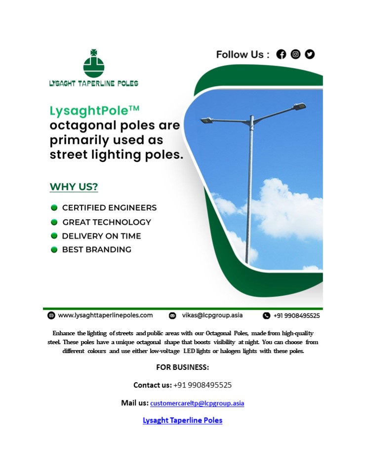 High quality street light poles manufacturer and supplier company near me