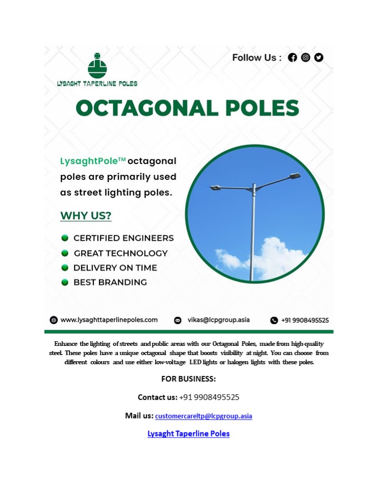 High quality street light poles manufacturer and supplier in Tamilnadu