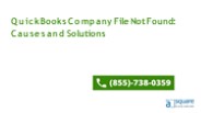 QuickBooks Company File Not Found: Causes and Solutions