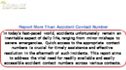 Report More Than Accident Contact Number