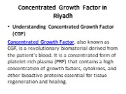 Concentrated Growth Factor in Riyadh