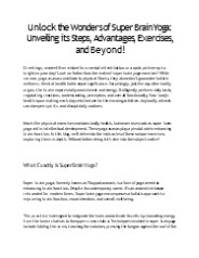 Unlock the Wonders of Super Brain Yoga