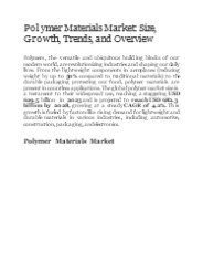 Polymer Materials Market