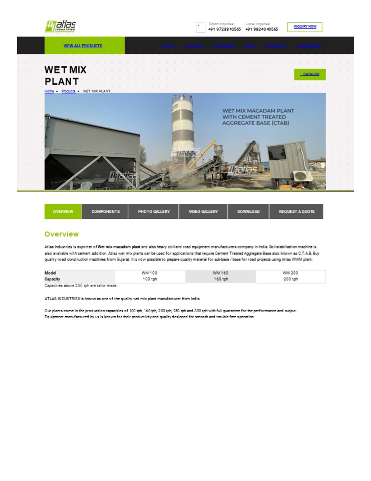 Wet mix macadam plant in UAE - Atlas Industries