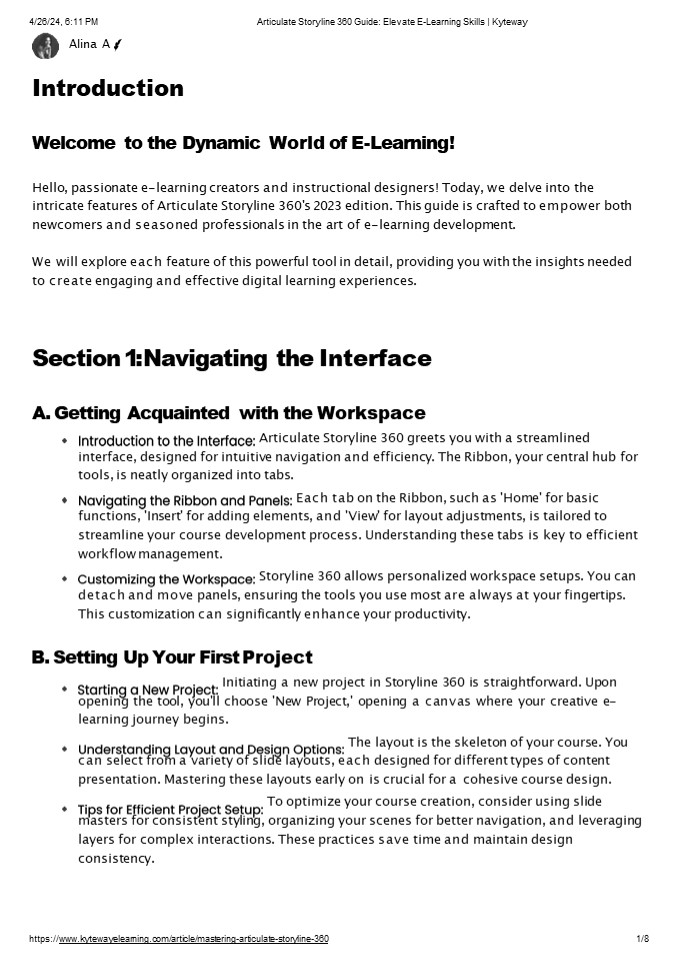 Articulate Storyline 360 Guide: Elevate E-Learning Skills