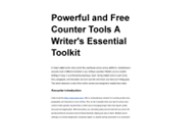 Powerful and Free Counter Tools