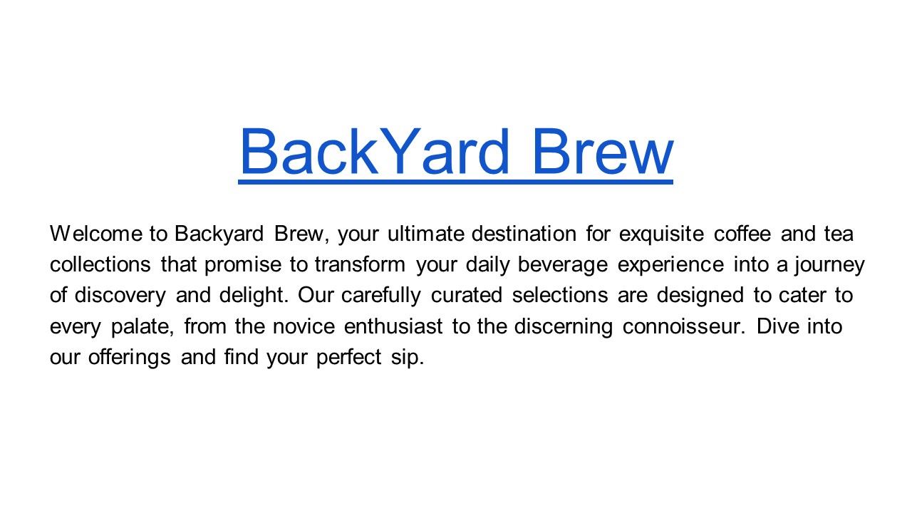 Backyard Brew | The best coffee Shop