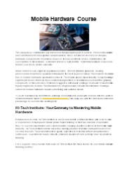 Mobile Hardware Course