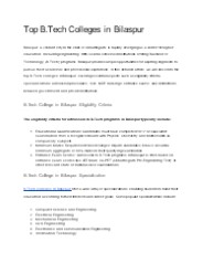 Top B.Tech Colleges in Bilaspur