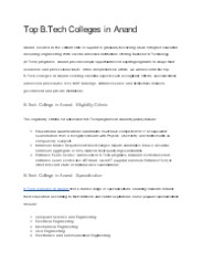 Top B.Tech Colleges in Anand
