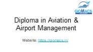 Diploma in Aviation & Airport Management