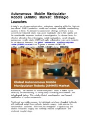 Autonomous Mobile Manipulator Robots (AMMR) Market: Strategic Launches