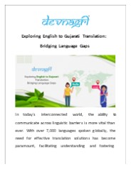 Exploring English to Gujarati Translation: Bridging Language Gaps