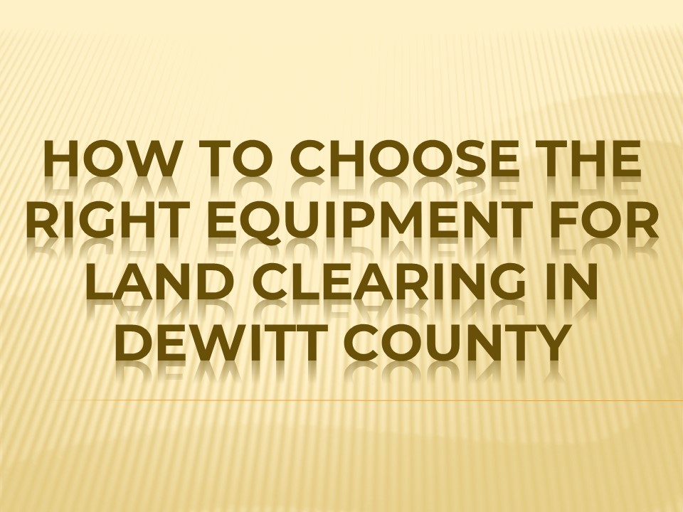 HOW TO CHOOSE THE RIGHT EQUIPMENT FOR LAND CLEARING IN DEWITT COUNTY ...