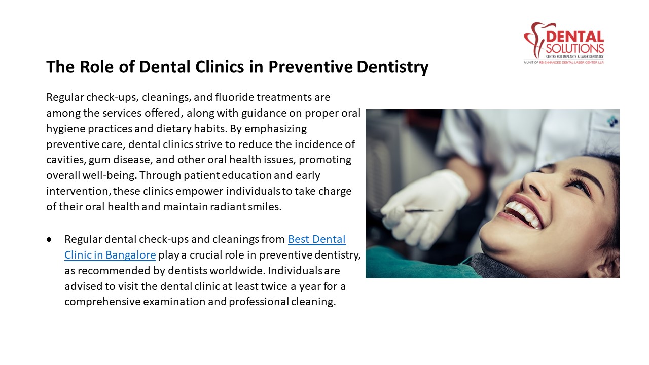The Role of Dental Clinics in Preventive Dentistry presentation | free ...