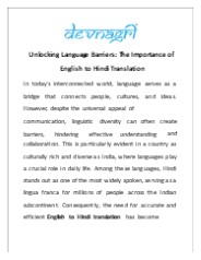 Unlocking Language Barriers: The Importance of English to Hindi Translation