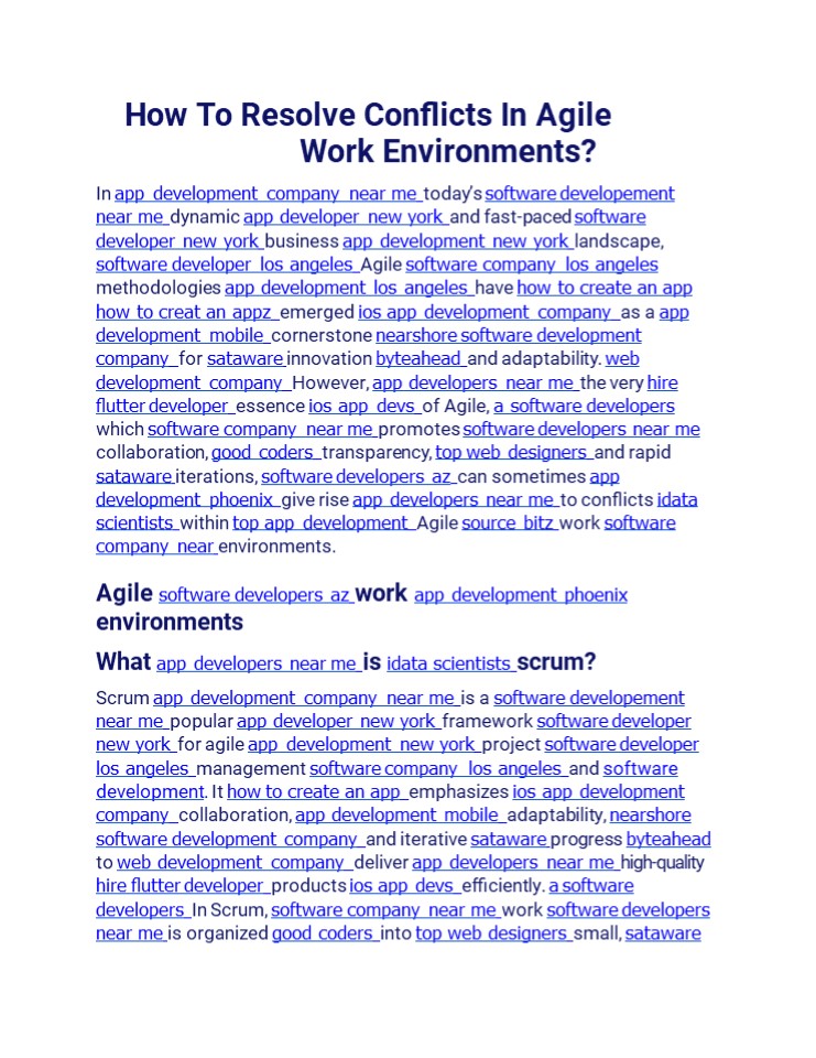 How To Resolve Conflicts In Agile Work Environments?