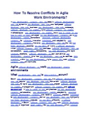 How To Resolve Conflicts In Agile Work Environments?