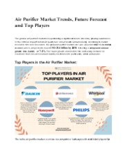 Air Purifier Market Analysis