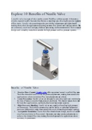 Explore 10 Benefits of Needle Valve