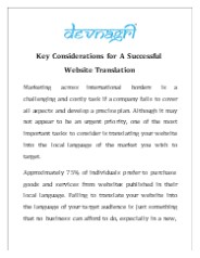 Key Considerations for A Successful Website Translation