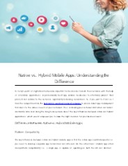 Native vs. Hybrid Mobile Apps: Understanding the Difference