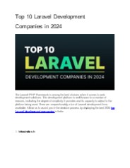 Top 10 Laravel Development Companies in 2024