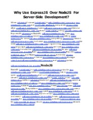 Why Use ExpressJS Over NodeJS For Server-Side Development?