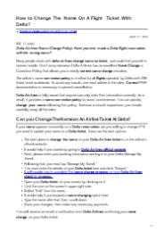 How to Change The Name On A Flight Ticket With Delta?