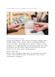 How to save money on foreign currency exchange?