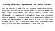 Finding Affordable Apartments for Senior Citizens