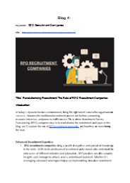 Elevate Your Hiring: RPO Recruitment Companies Delivering Top Talent Solutions