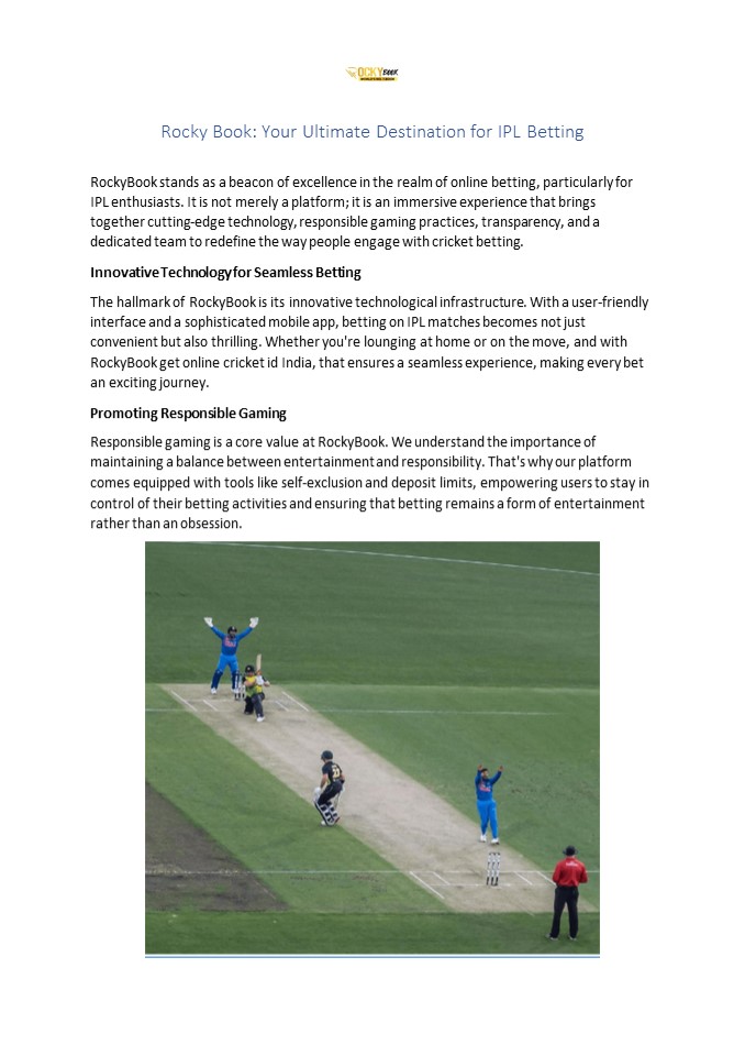 RockyBook: Your Ultimate Destination for IPL Betting