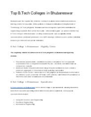 Top B.Tech Colleges in Bhubaneswar