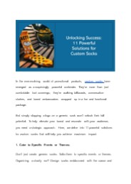 Unlocking Success: 11 Powerful Solutions for Custom Socks