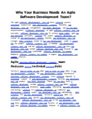 Why Your Business Needs An Agile Software Development Team?