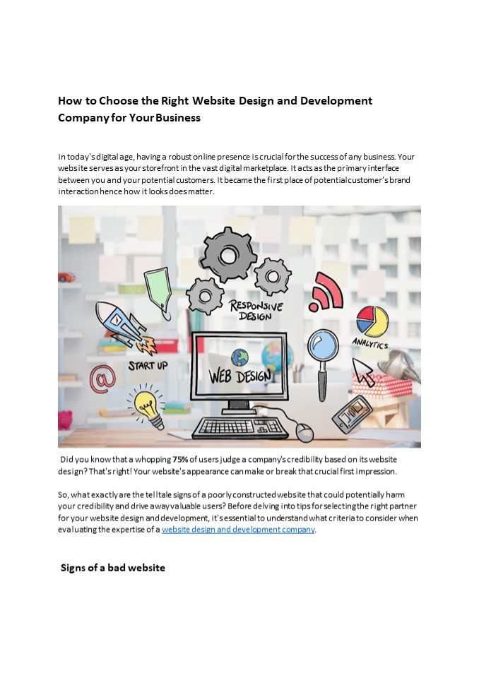 How to Choose the Right Website Design and Development Company for Your ...