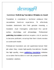 Common Publishing Translation Mistakes to Avoid