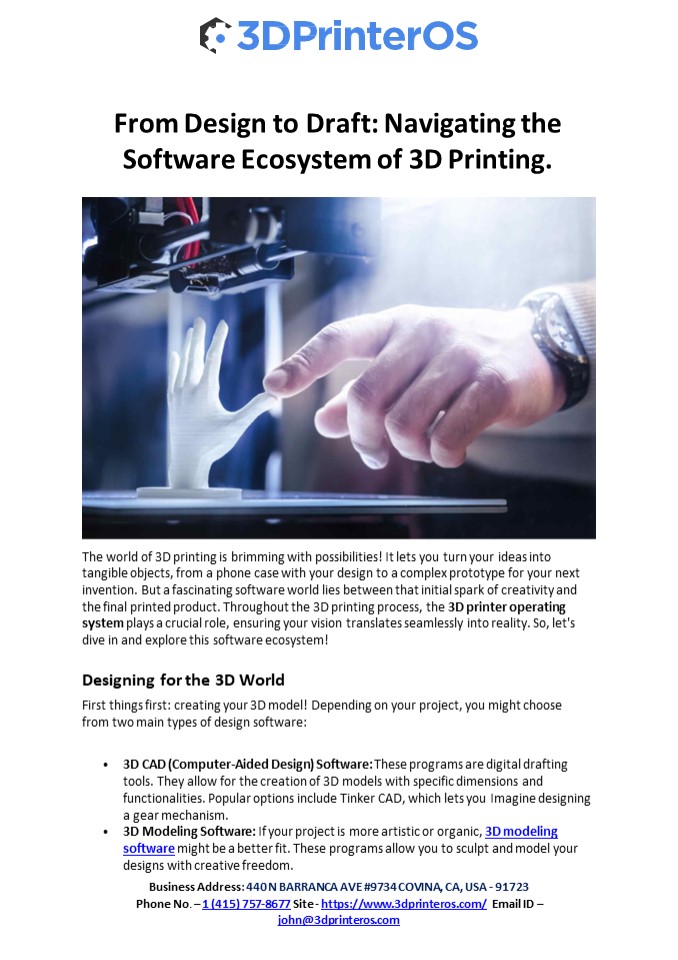 From Design to Draft: Navigating the Software Ecosystem of 3D Printing