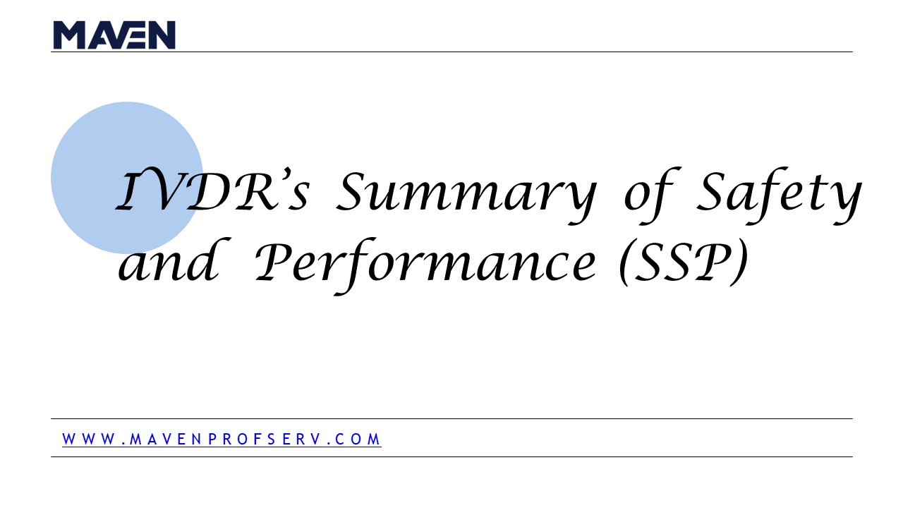 IVDR's Summary of Safety and Performance