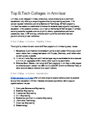 Top B.Tech Colleges in Amritsar