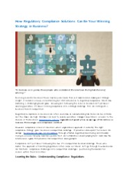 Regulatory Compliance Solution