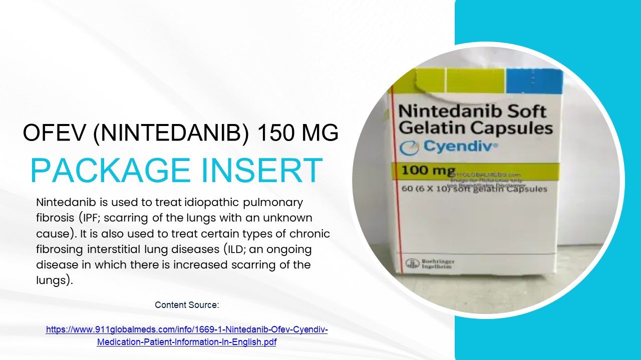 OFEV (Nintedanib) 150mg Medication Cost and Package Insert (1)