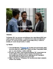Guide to Subclass 186 Visa (Employer Nomination Scheme)