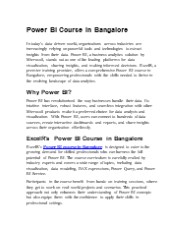 Poer BI Course in Bangalore